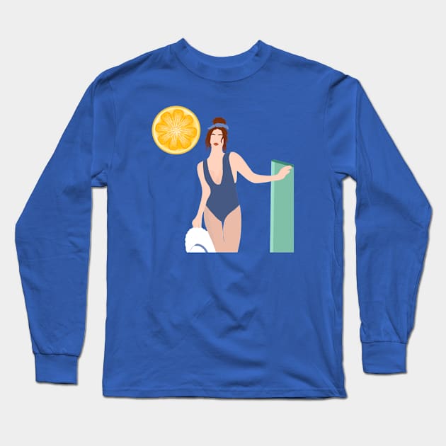 Woman at the beach 9 Long Sleeve T-Shirt by Miruna Mares